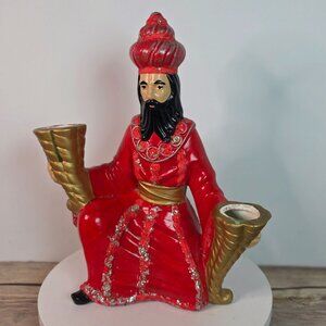 Vintage Zavori Nativity Figurine Candle Holder 1979 Hand-Painted Ceramic